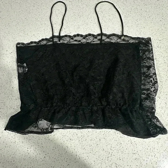Vintage 90s Whimsigoth Lace Satin Crop Top size Large - Picture 6 of 6
